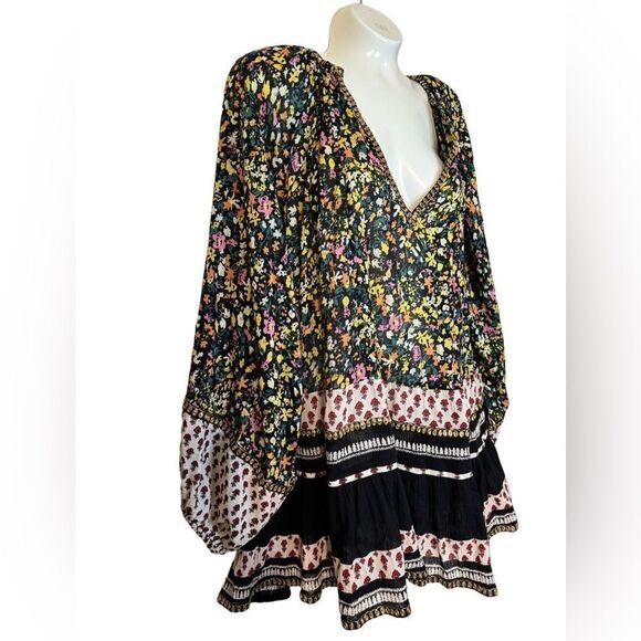 Free People Gardenia Printed Embellished Tunic Top - Picture 3 of 10